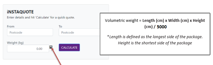 volumetric calculator